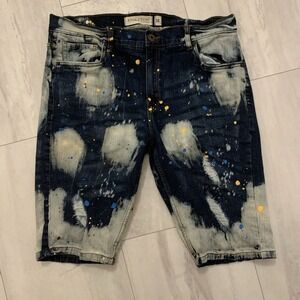Evolution In Design Baggy Shorts Jorts Mens 38 Stretchy Urban Streetwear Paint